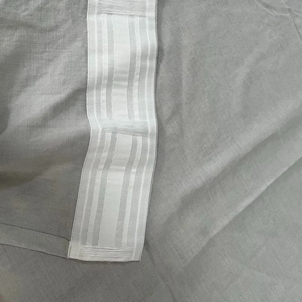 Light Gray Linen Curtain Panel 53